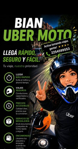 uber moto pinamar Bian Albarez